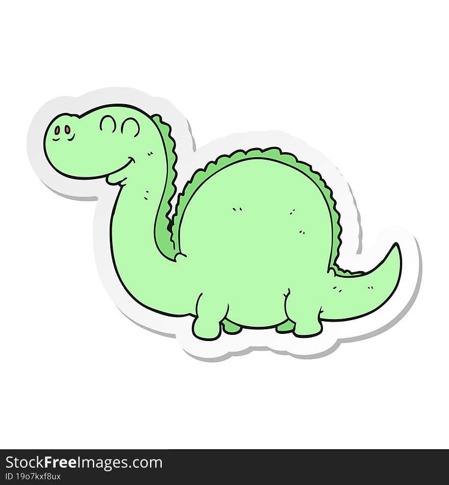 sticker of a cartoon dinosaur