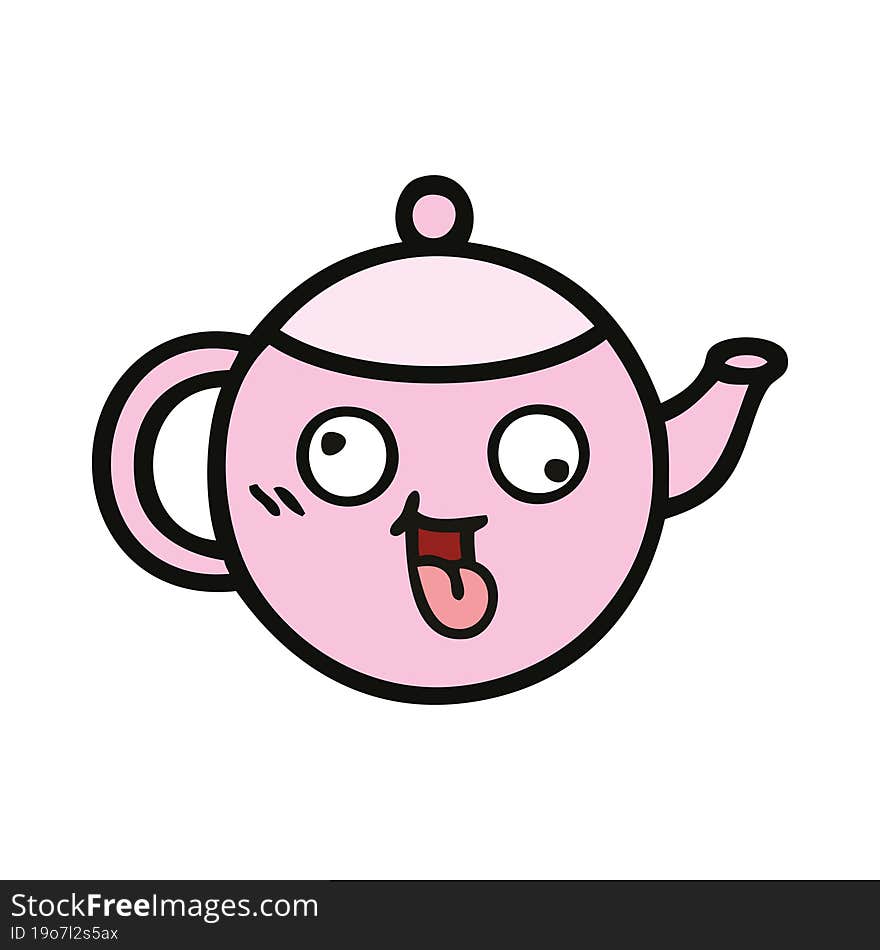 cute cartoon of a teapot. cute cartoon of a teapot