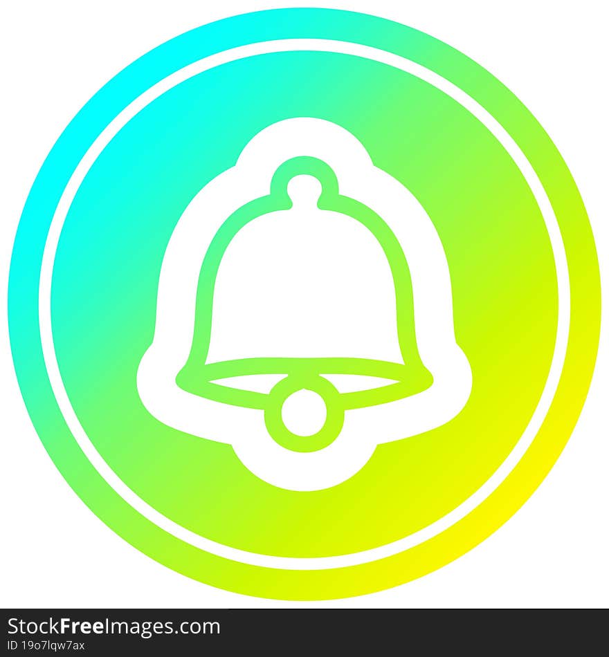 old bell circular icon with cool gradient finish. old bell circular icon with cool gradient finish