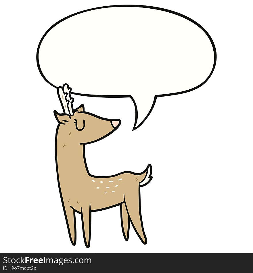 cartoon deer and speech bubble