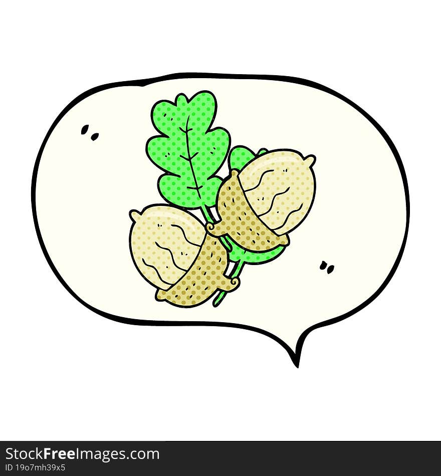 Comic Book Speech Bubble Cartoon Acorns