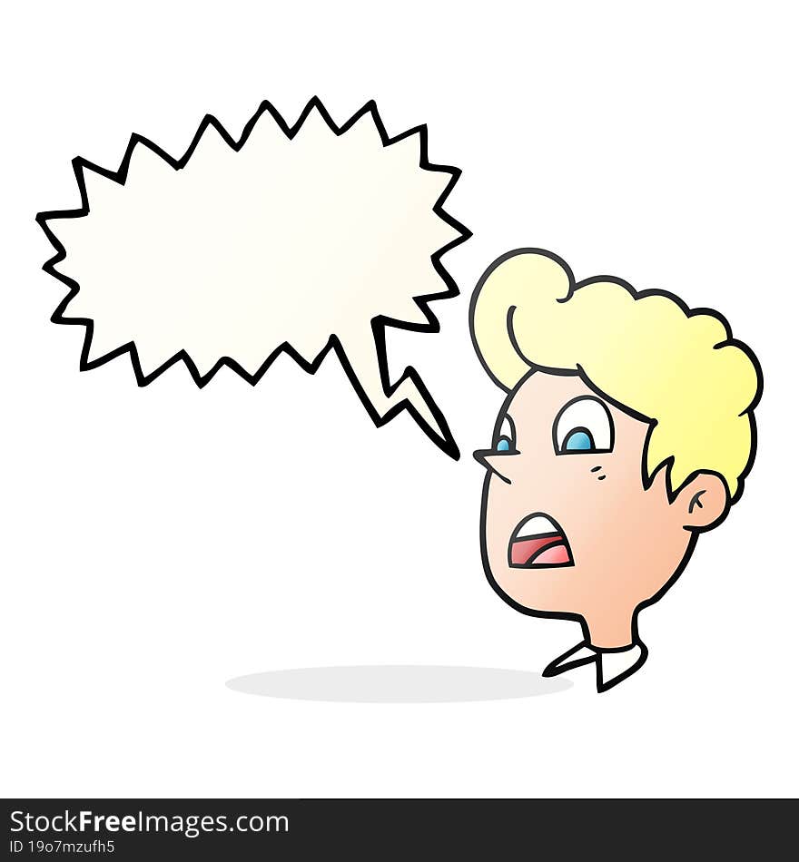 speech bubble cartoon shocked man