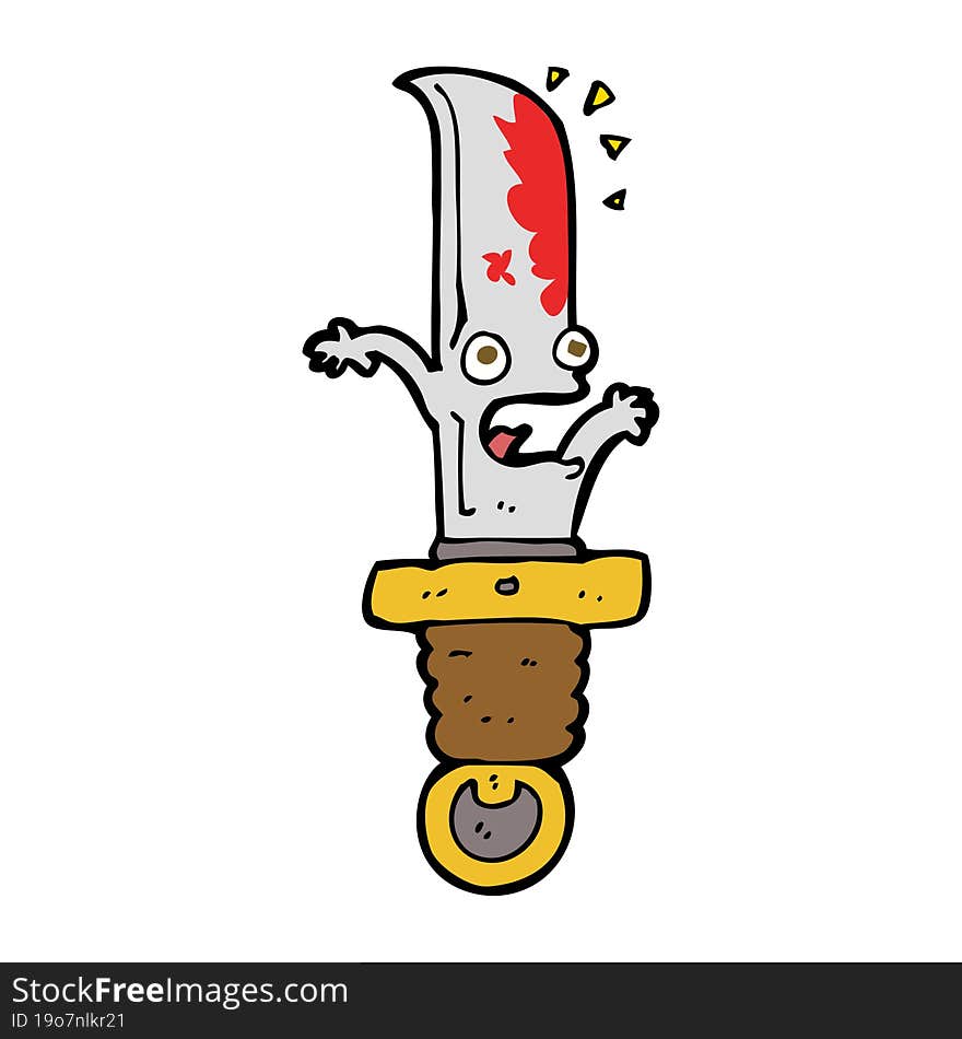 cartoon frightened knife