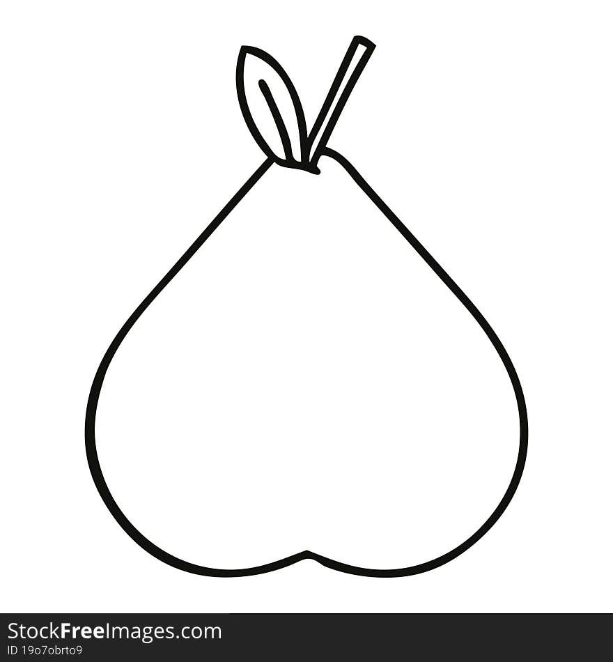 line drawing cartoon pear