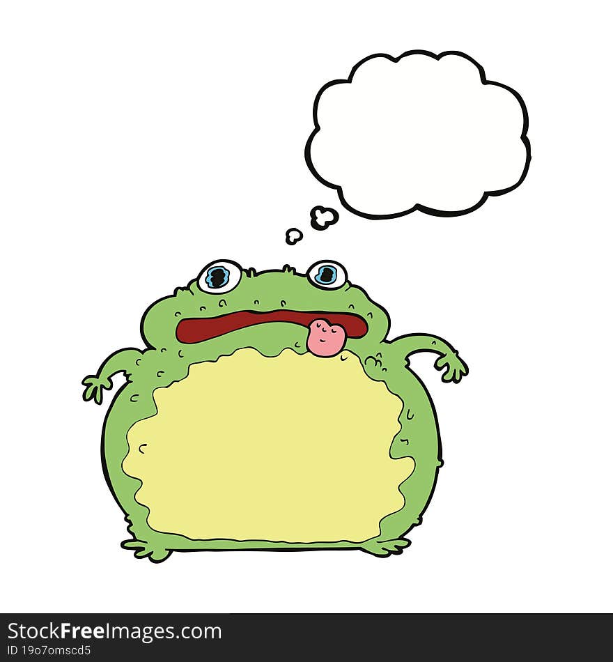 Cartoon Funny Frog With Thought Bubble