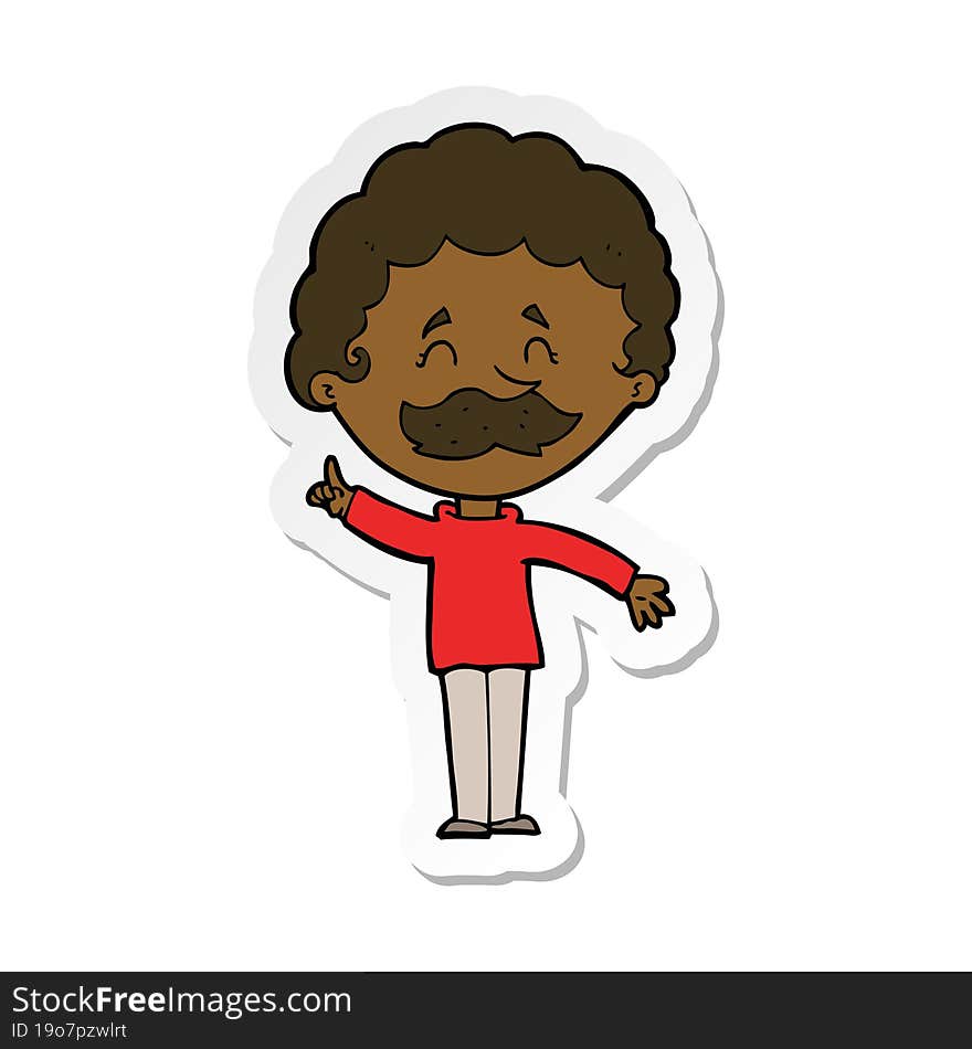 sticker of a cartoon man with idea