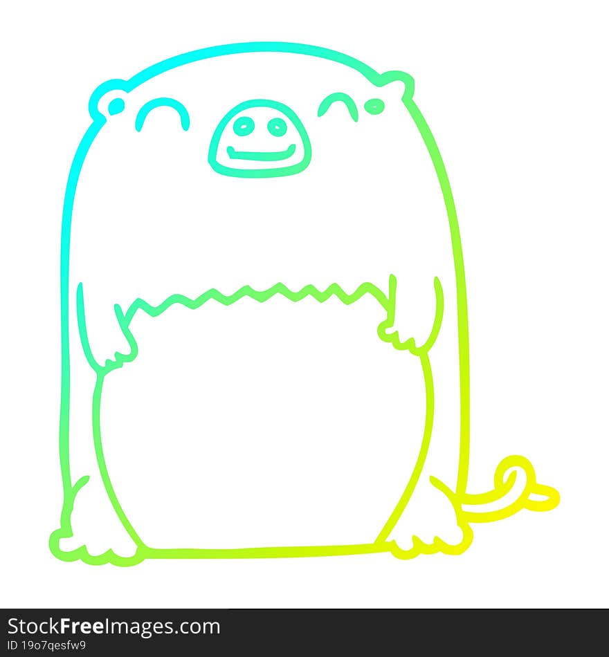 cold gradient line drawing cartoon creature