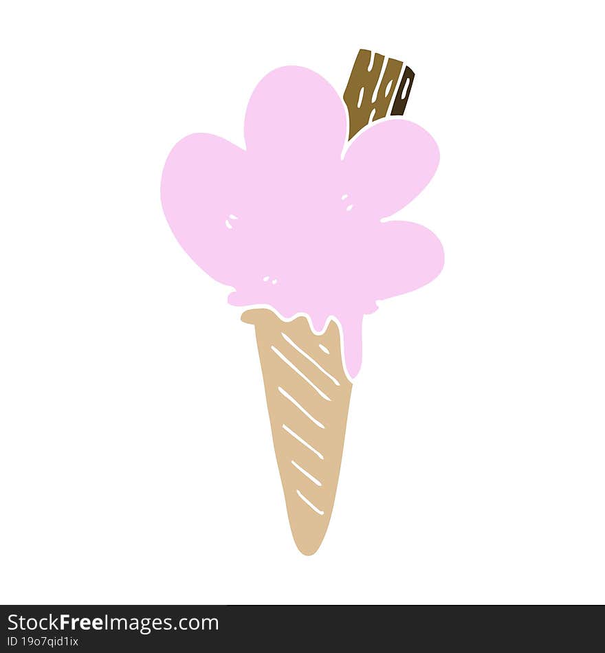 cartoon doodle ice cream cone