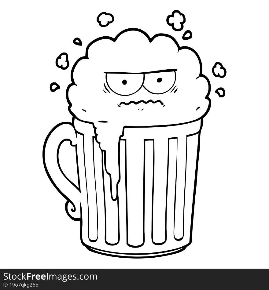 cartoon mug of beer. cartoon mug of beer