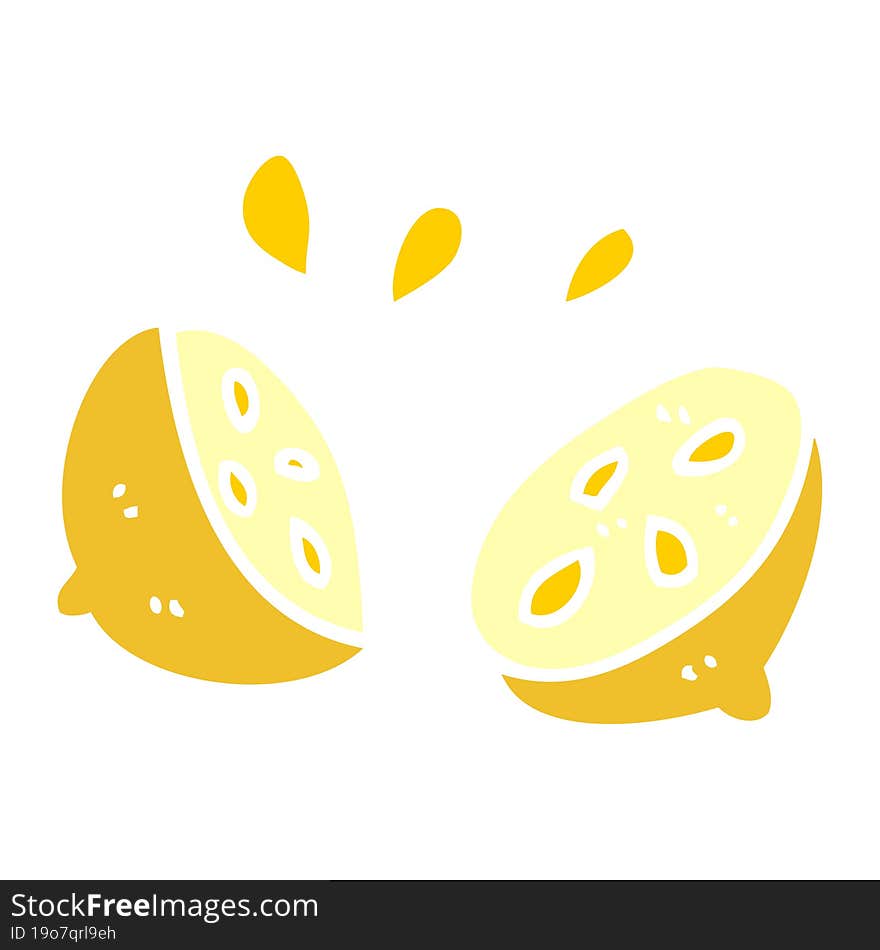 cartoon doodle halved lemon