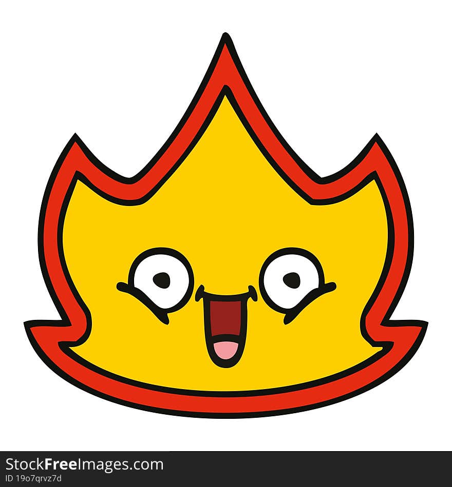 Cute Cartoon Happy Fire