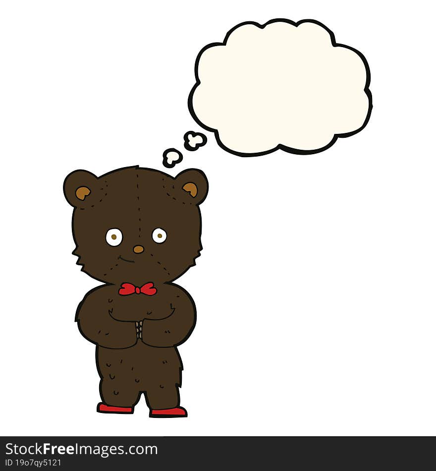 cartoon cute little bear with thought bubble