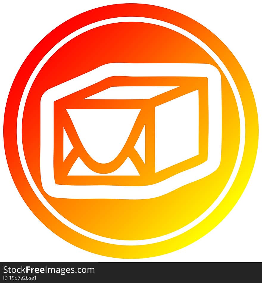 wrapped parcel circular in hot gradient spectrum