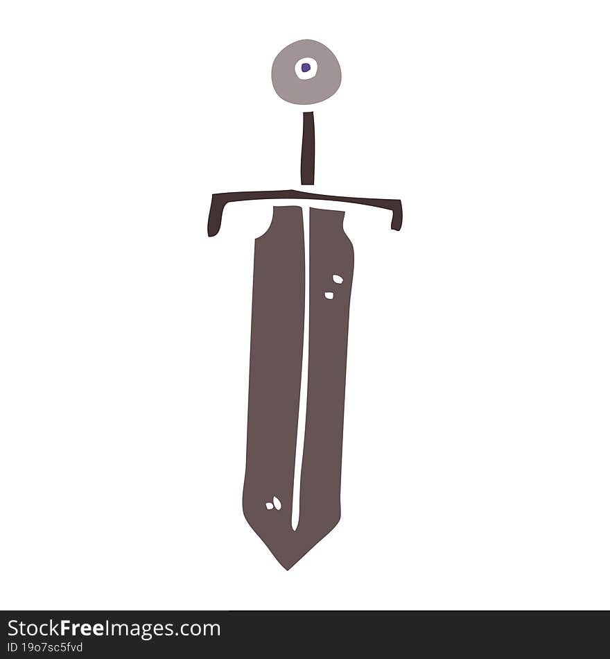 cartoon doodle old sword