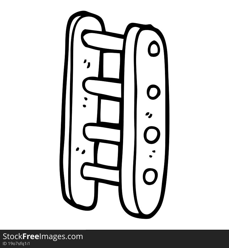 Line Drawing Cartoon Tall Ladder