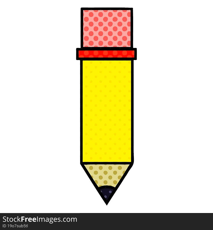 comic book style cartoon of a pencil