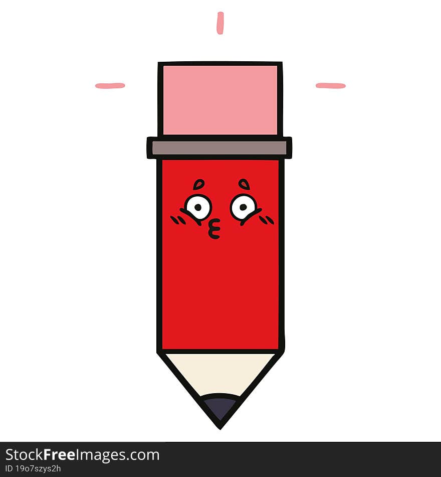 cute cartoon of a pencil. cute cartoon of a pencil