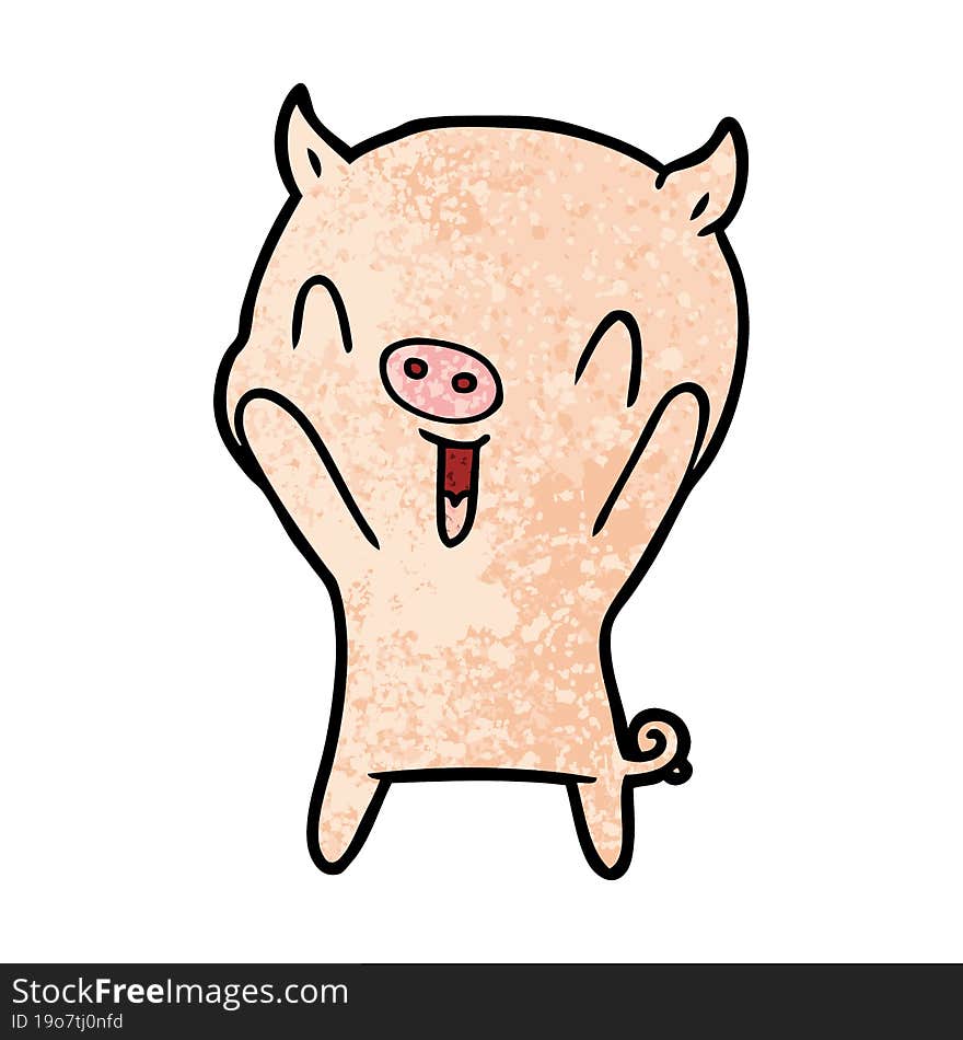 happy cartoon pig. happy cartoon pig