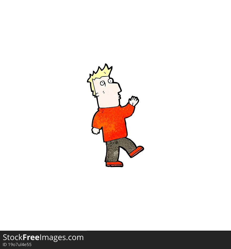 cartoon waving man