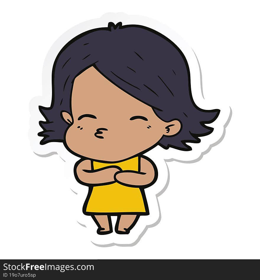 sticker of a cartoon woman