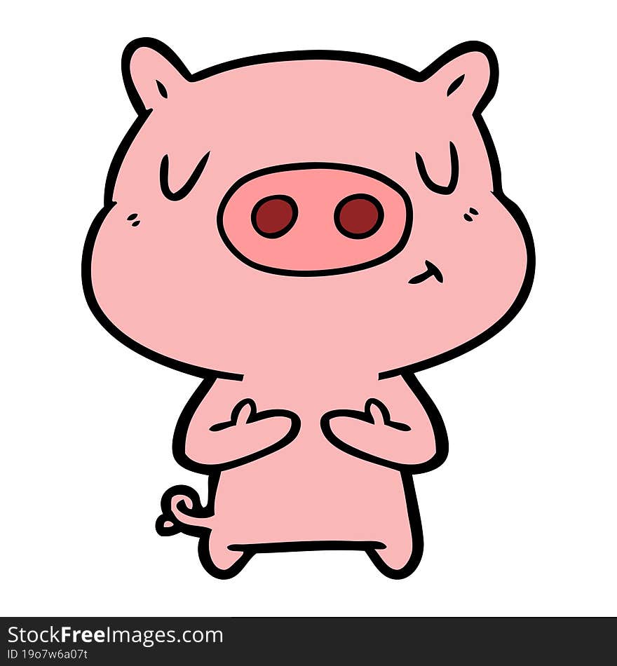 cartoon content pig. cartoon content pig