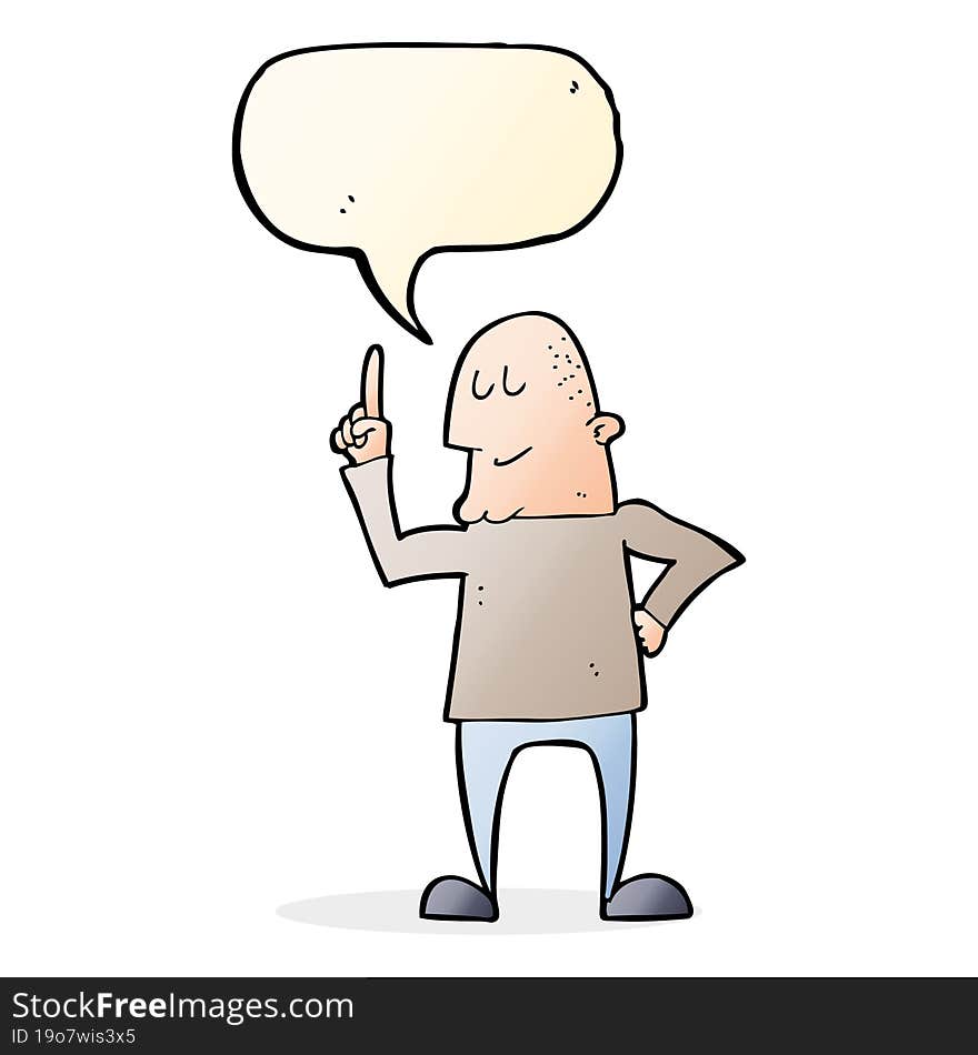 cartoon man pointing finger with speech bubble