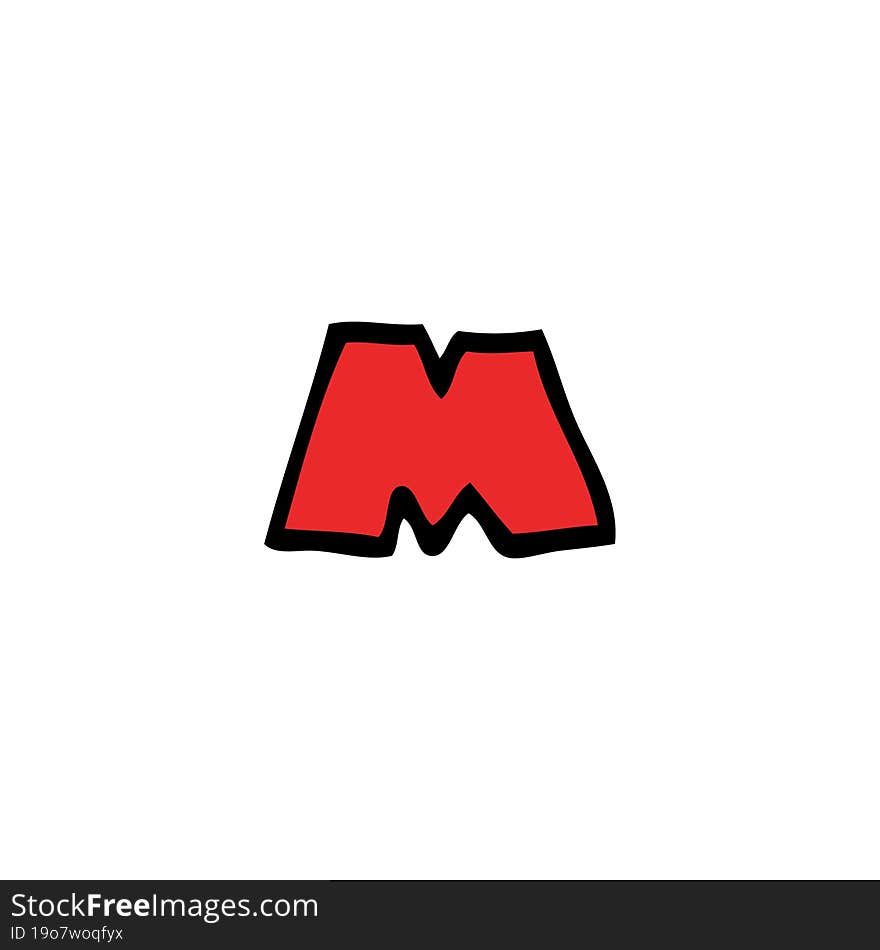 cartoon doodle letter m