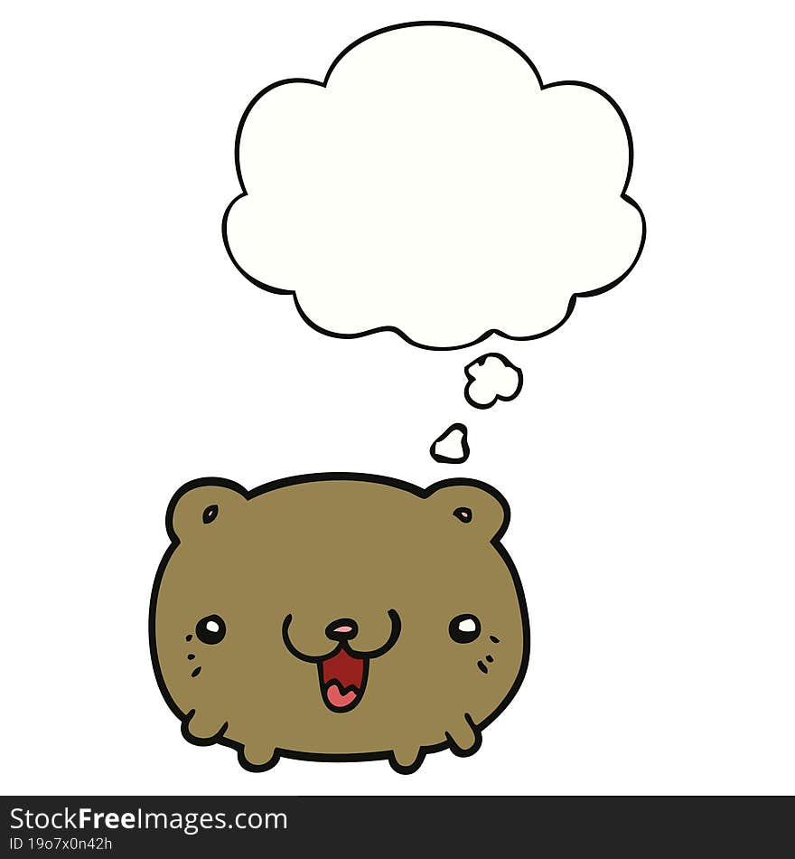 funny cartoon bear and thought bubble