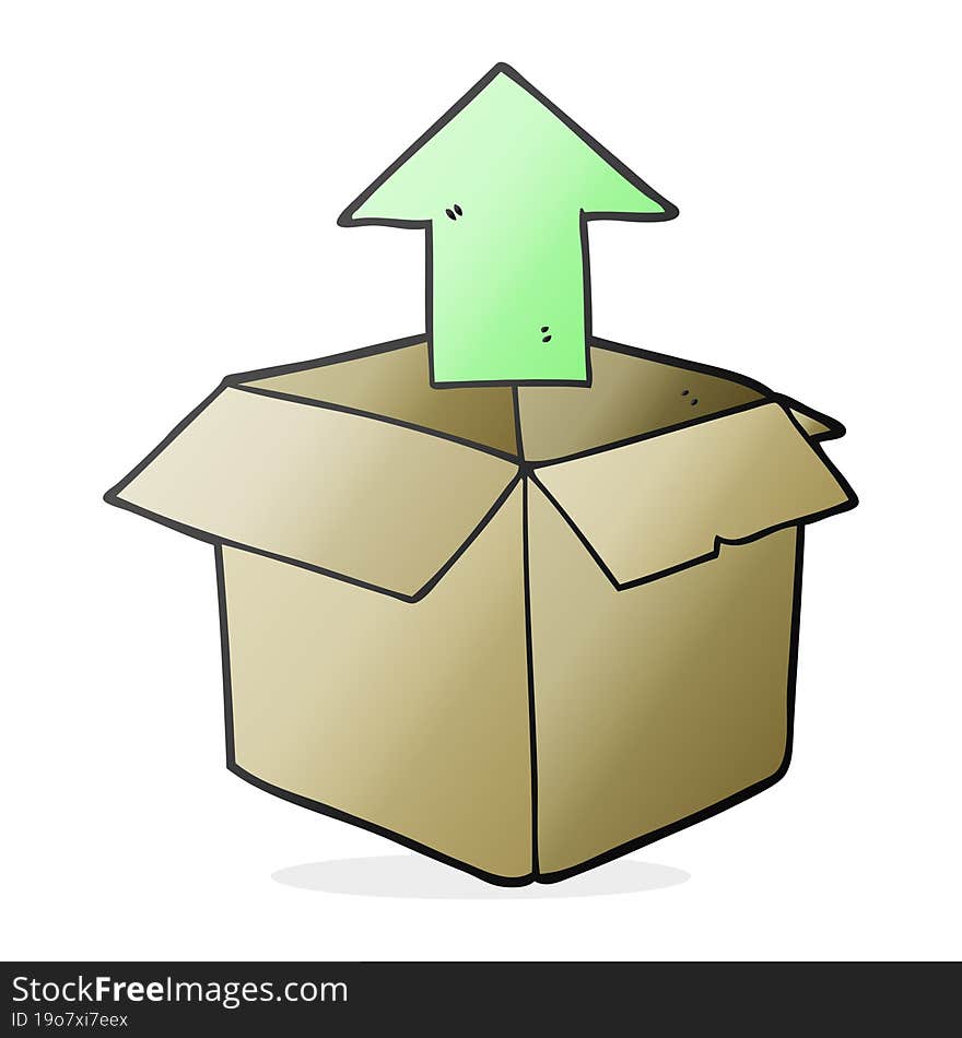 cartoon unpacking a box