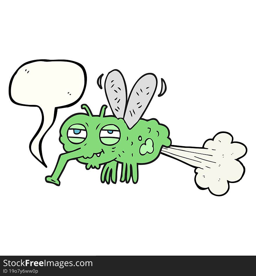 speech bubble cartoon gross farting fly