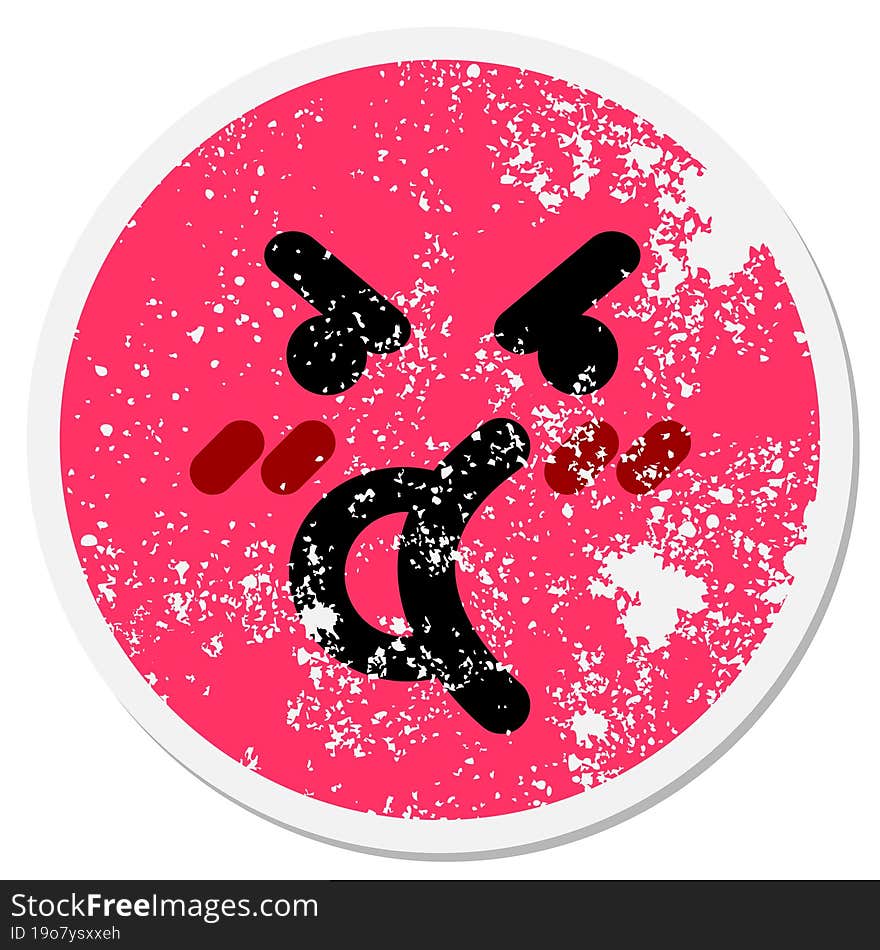 angry argument face circular sticker