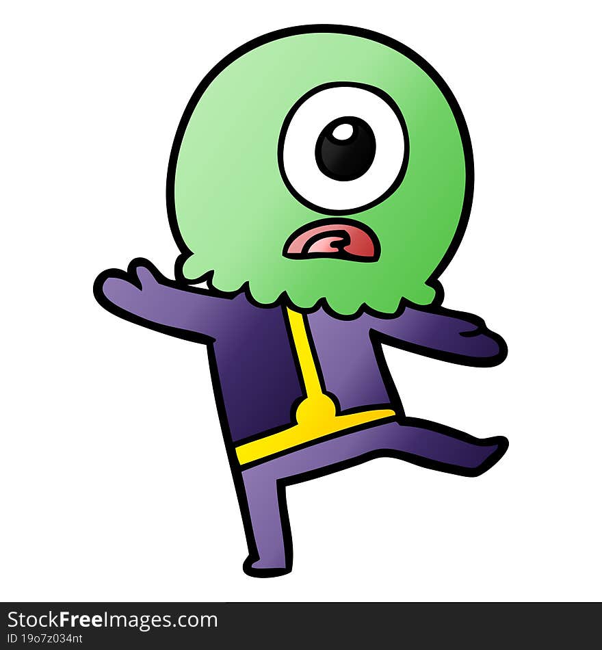 cartoon cyclops alien spaceman. cartoon cyclops alien spaceman