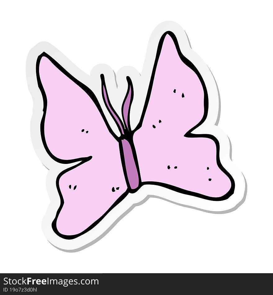 sticker of a cartoon butterfly symbol