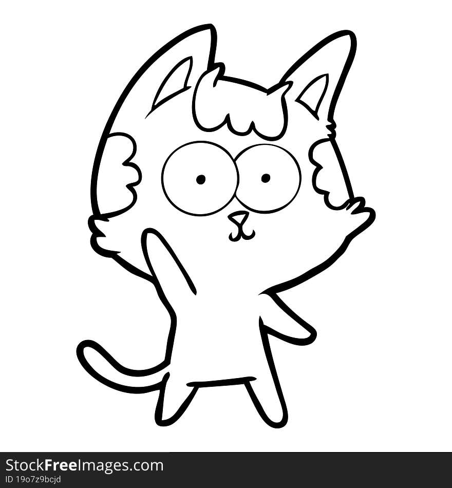 happy cartoon cat. happy cartoon cat