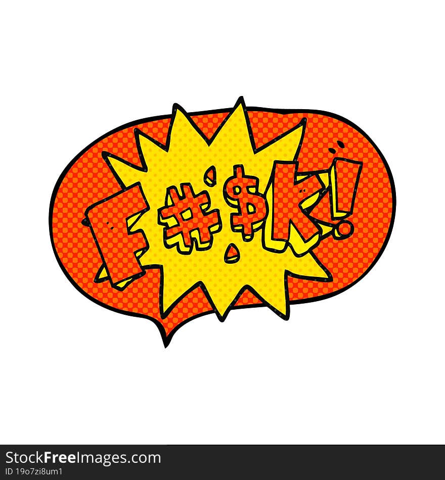 comic book speech bubble cartoon swearword