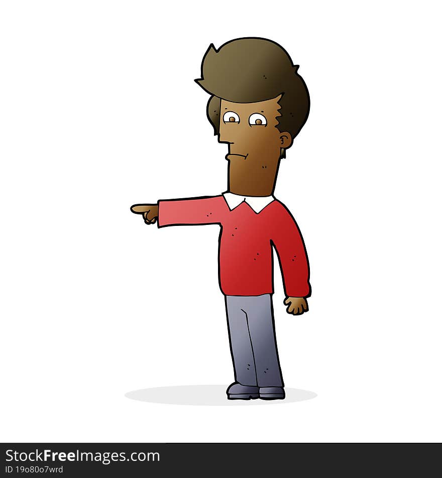 cartoon man pointing