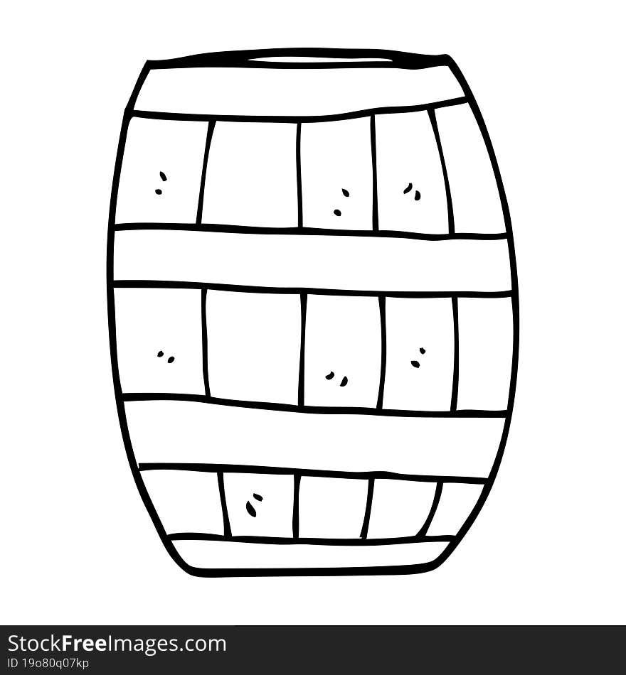 line drawing cartoon of a barrel