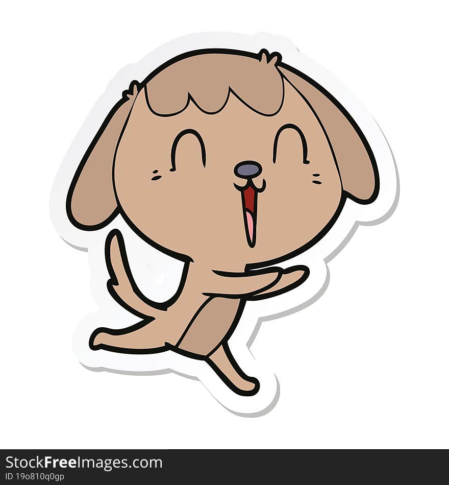 sticker of a cute cartoon dog