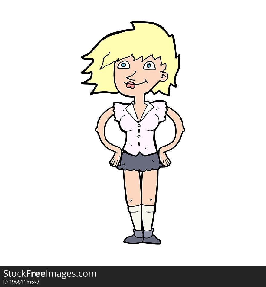 Cartoon Woman With Hands On Hips