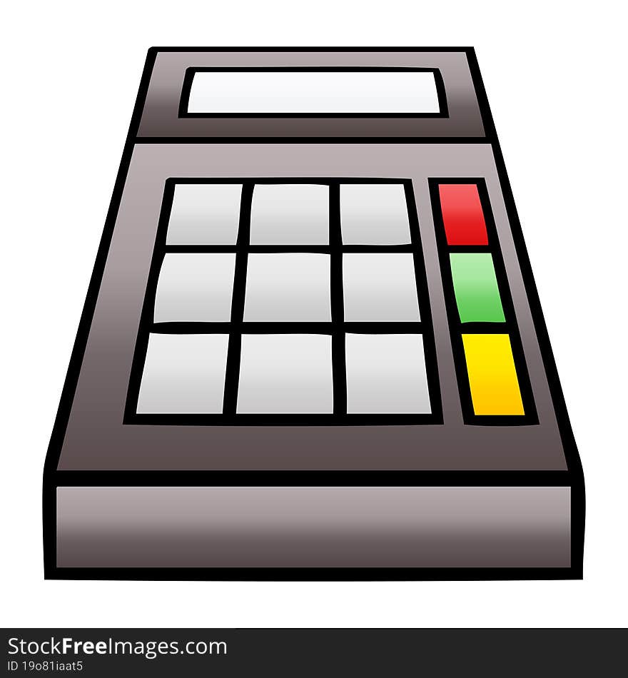 gradient shaded cartoon of a school calculator