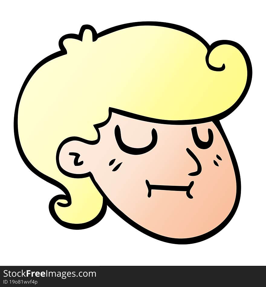 cartoon doodle happy blond boy