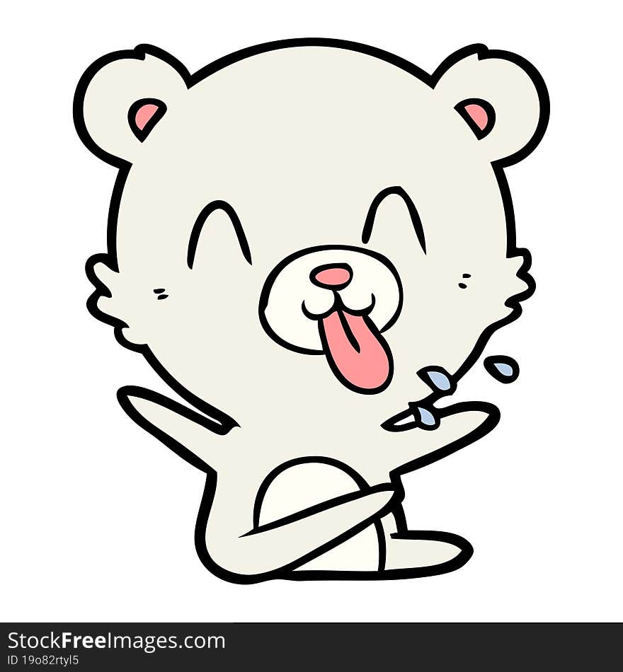 rude cartoon polar bear sticking out tongue. rude cartoon polar bear sticking out tongue