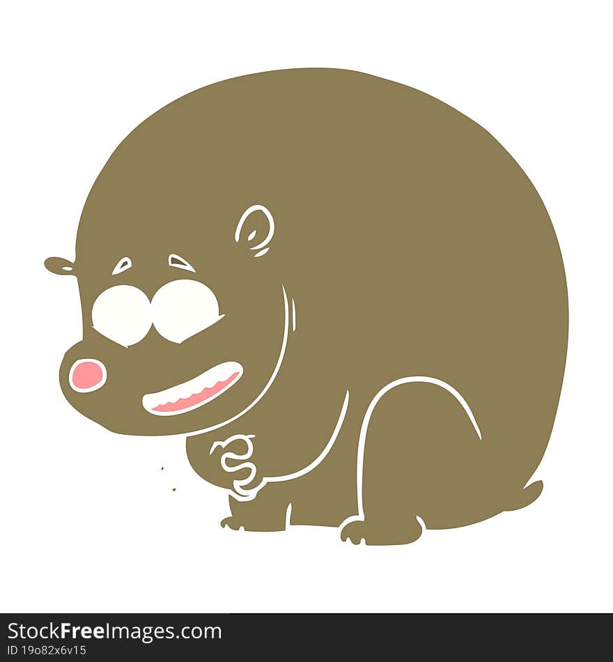 Flat Color Style Cartoon Bear