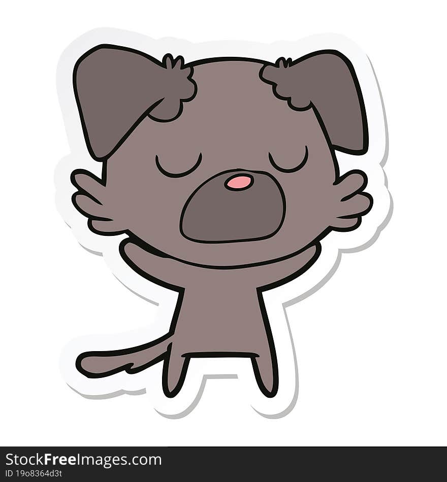 Sticker Of A Cartoon Dog