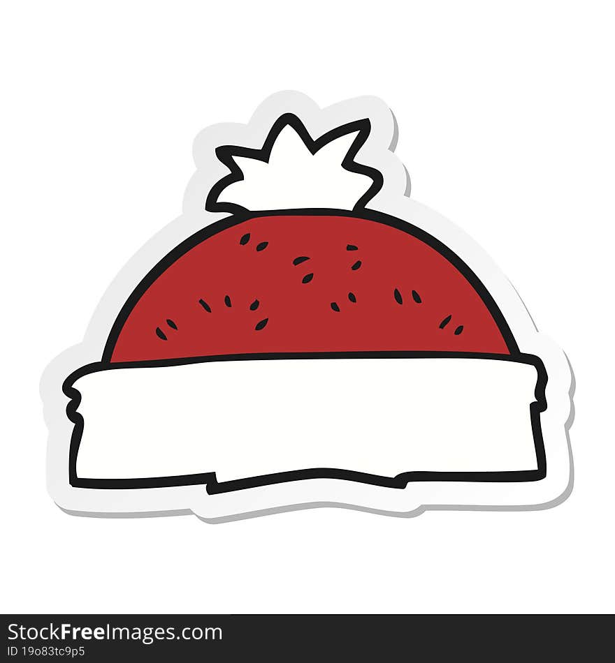 sticker of a cartoon winter hat