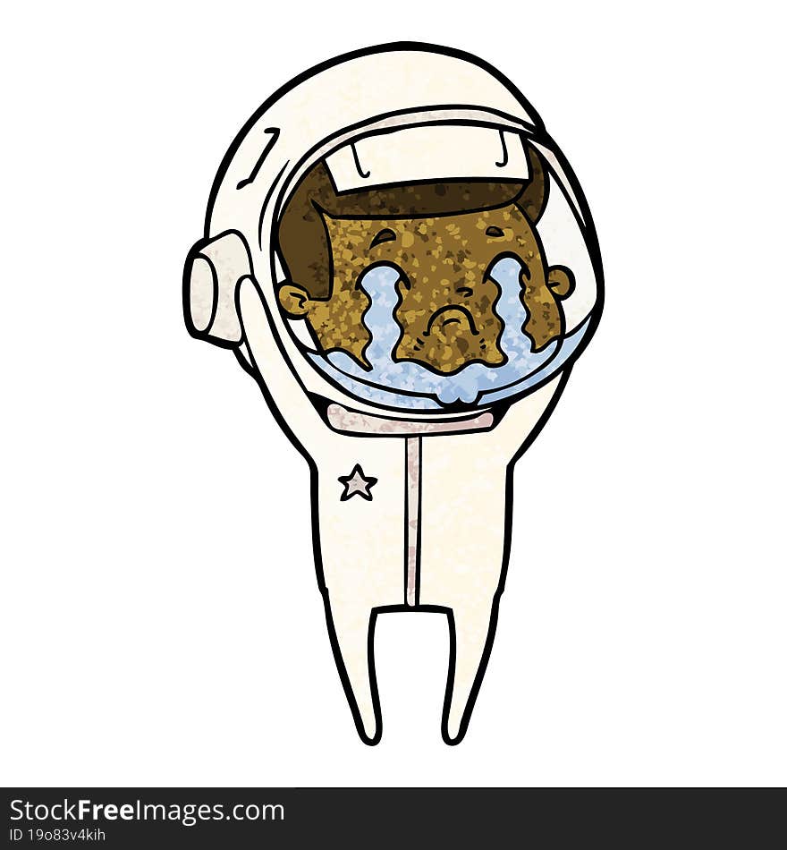 cartoon crying astronaut. cartoon crying astronaut