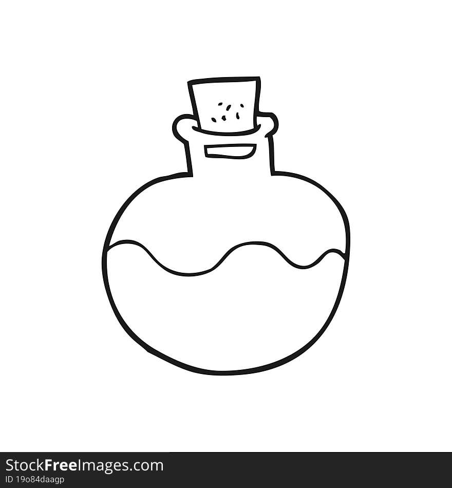 Black And White Cartoon Science Potion