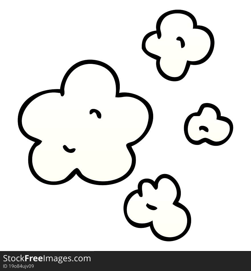 Quirky Gradient Shaded Cartoon Clouds