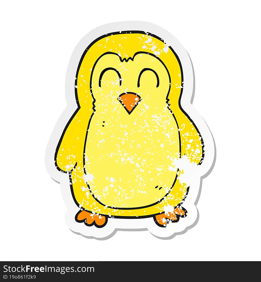 retro distressed sticker of a cartoon bird