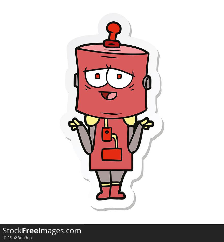 sticker of a cartoon robot